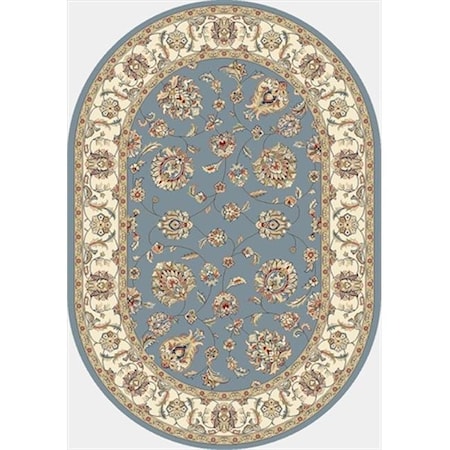 Dynamic Rugs ANOV35573655464 Ancient Garden 2 Ft. 7 In. X 4 Ft. 7 In. Oval 57365-5464 Rug - Light Blue/Ivory